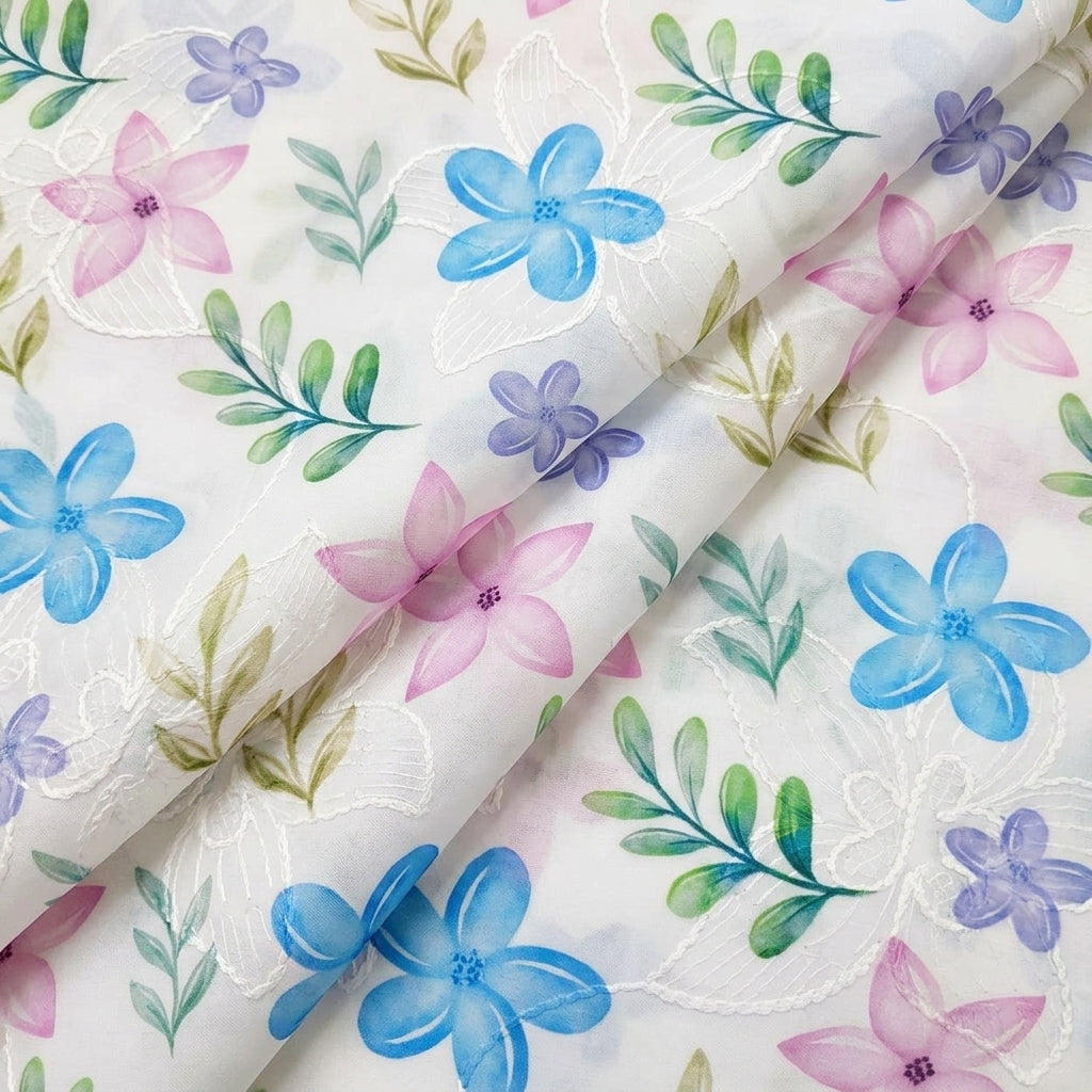 Embroidery Cotton Fabric - EB13587 - folds