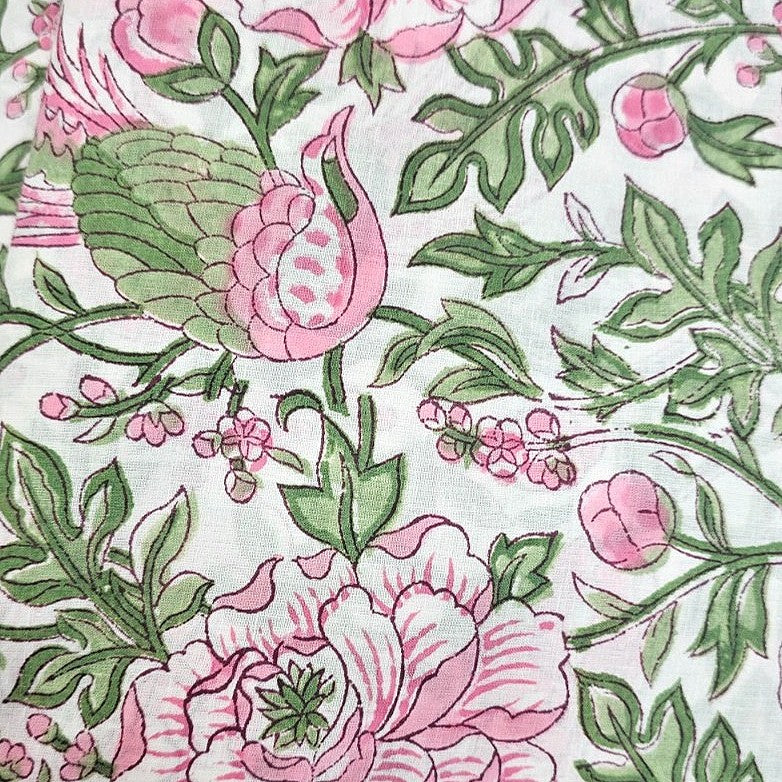 White Floral Cotton Fabric - EB13598 - EB13598 - Flat fabric