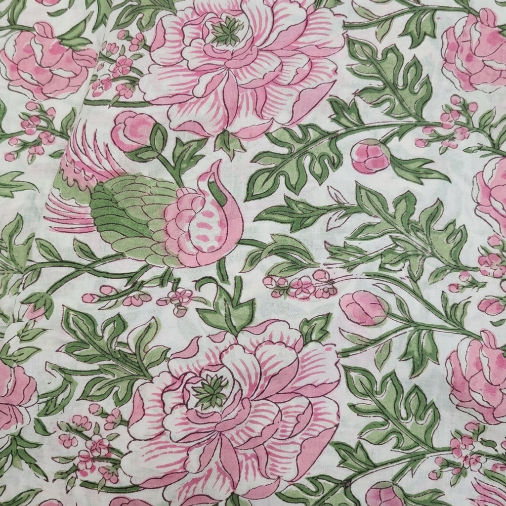 White Floral Cotton Fabric - EB13598 - EB13598 - Swirl