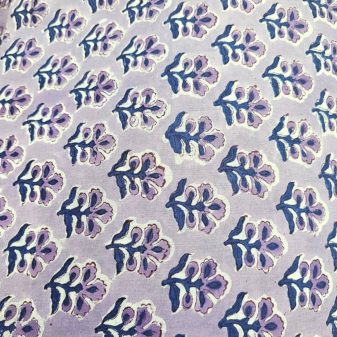 Violet Floral Cotton Fabric - EB13599 - EB13599 - Flat fabric