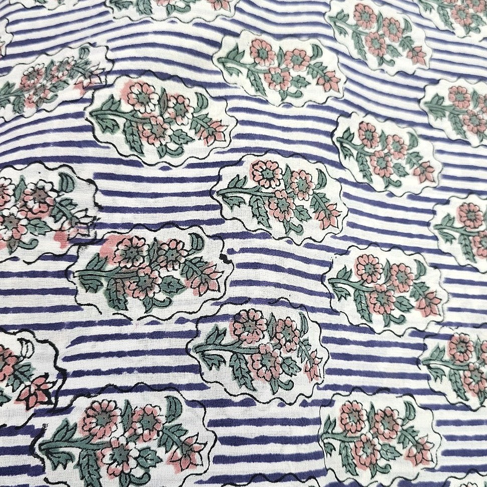 White Floral Cotton Fabric - EB13600 - EB13600 - Flat fabric