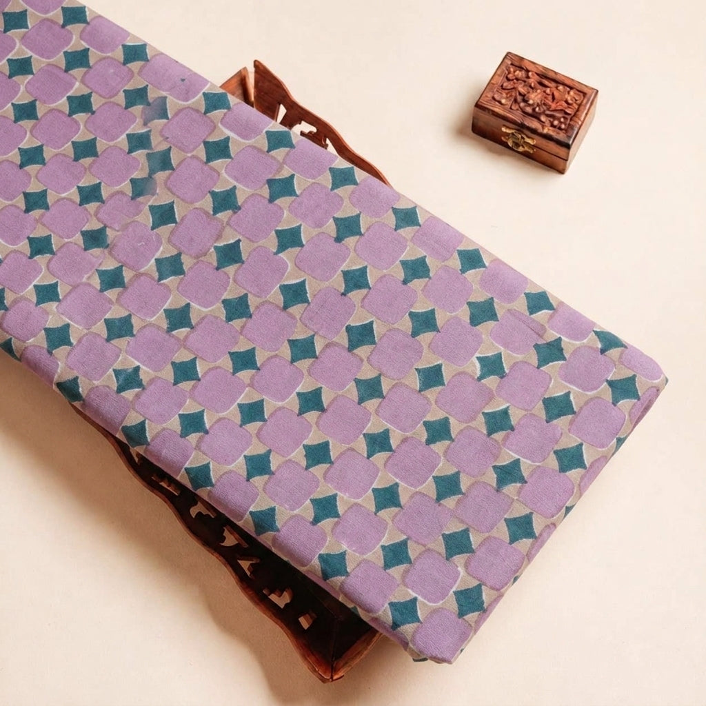 Folded Beige Floral Cotton Fabric Highlighting and Texture