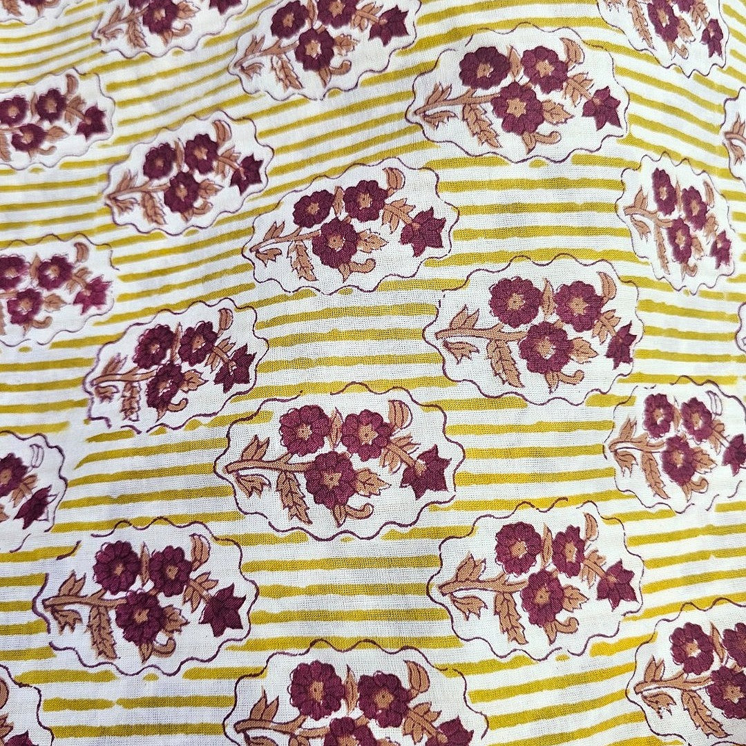 White Floral Cotton Fabric - EB13609 - EB13609 - Flat fabric