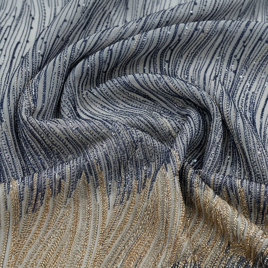 Embroidery Net Fabric - EB13612 - Swirl
