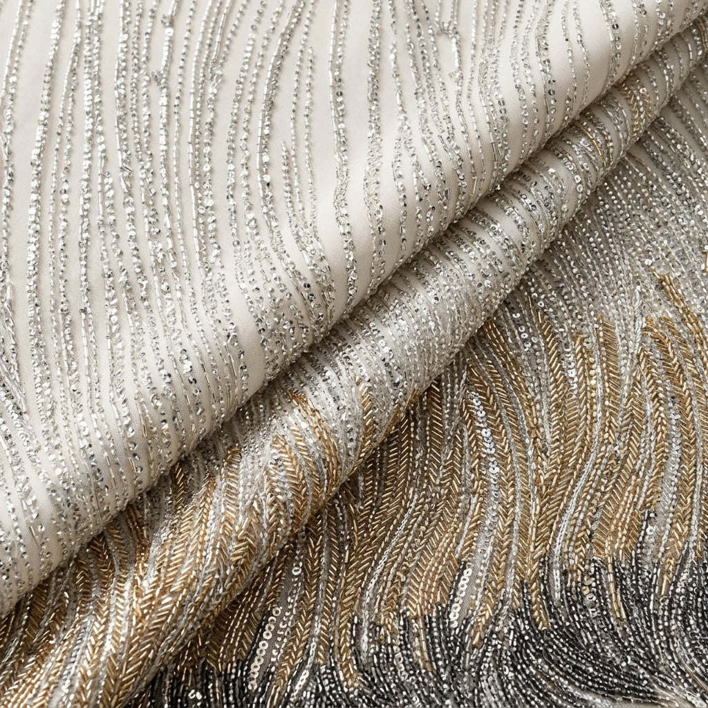Embroidery Net Fabric - EB13615 - folds