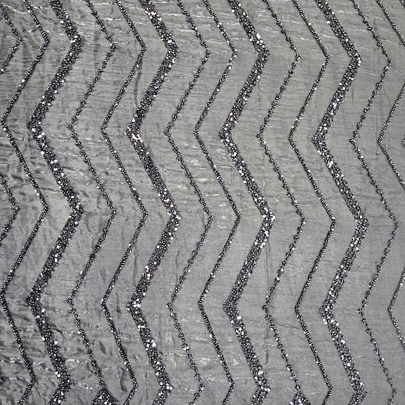 Black Embroidery Organza Fabric - EB13628 - EB13628 - Flat fabric