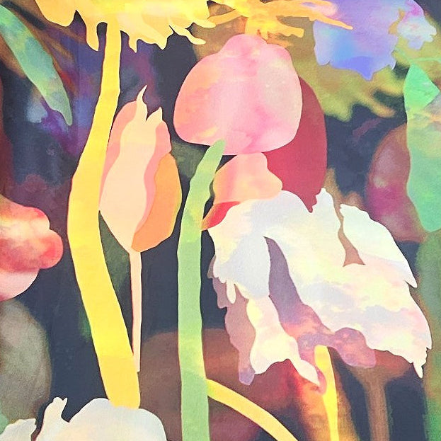 Multicolor Floral Satin Fabric - EB13633 - EB13633 - Flat fabric