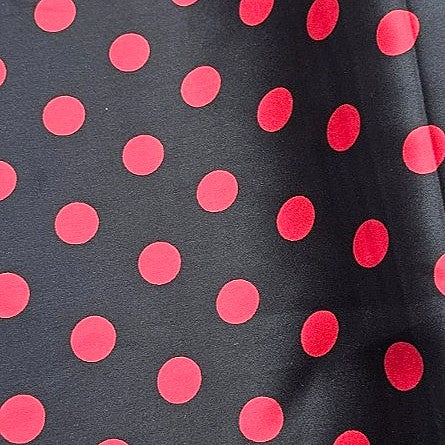 Black Polka Dots Satin Fabric - EB2681 - EB2681 - Flat fabric