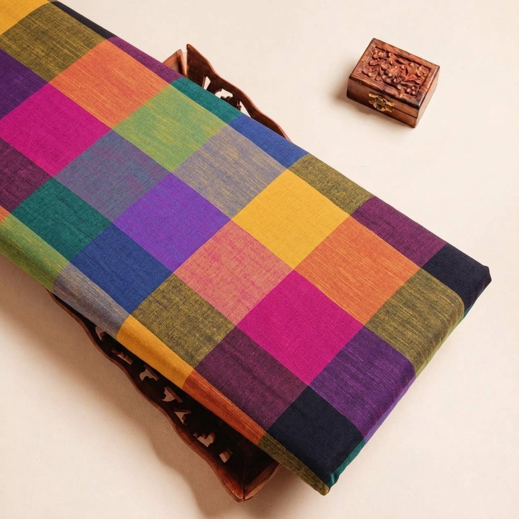 Multicolor Madras Checks Cotton Fabric - EB5056 - EB5056 - tray_3
