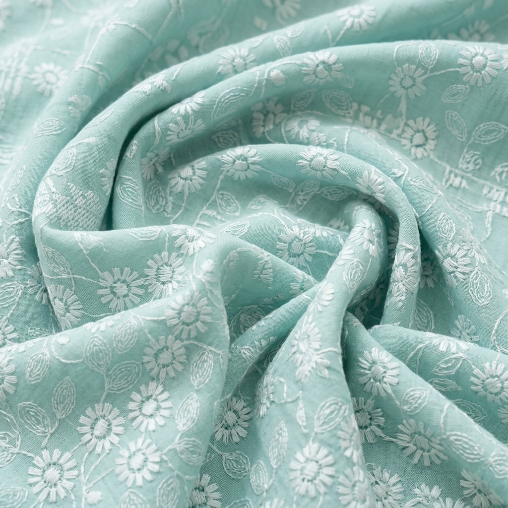 Embroidery Cotton Fabric - EB6323 - Swirl