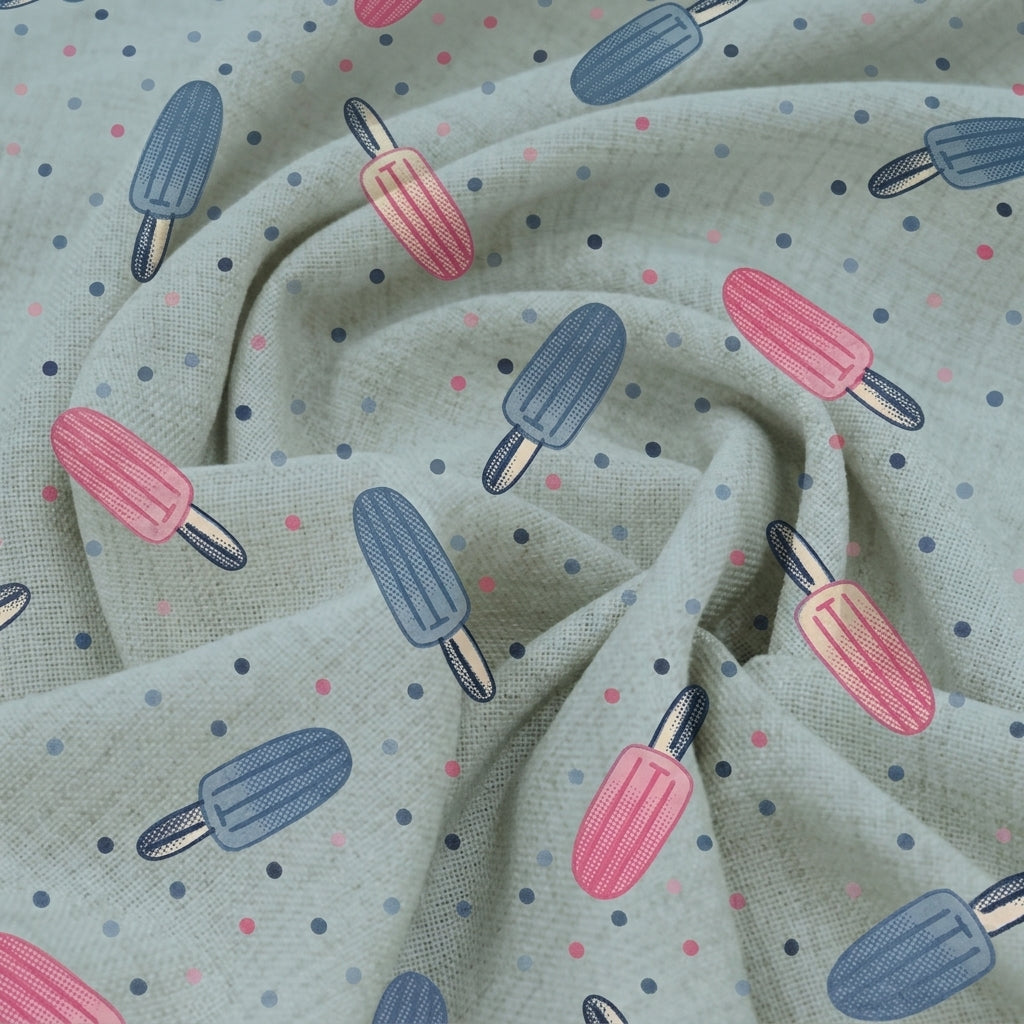 Swirled Printed Light Blue Printed Cotton Fabric