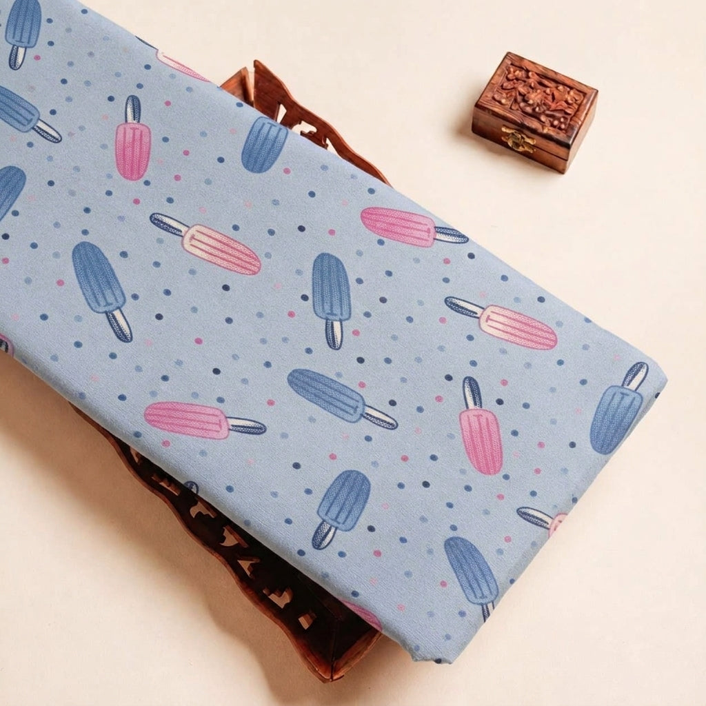 Light Blue Printed Cotton Fabric - EB6358 - EB6358 - tray_3