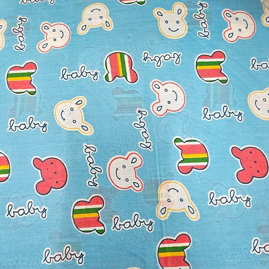 Blue Printed Cotton Fabric - EB6363 - EB6363 - Flat fabric