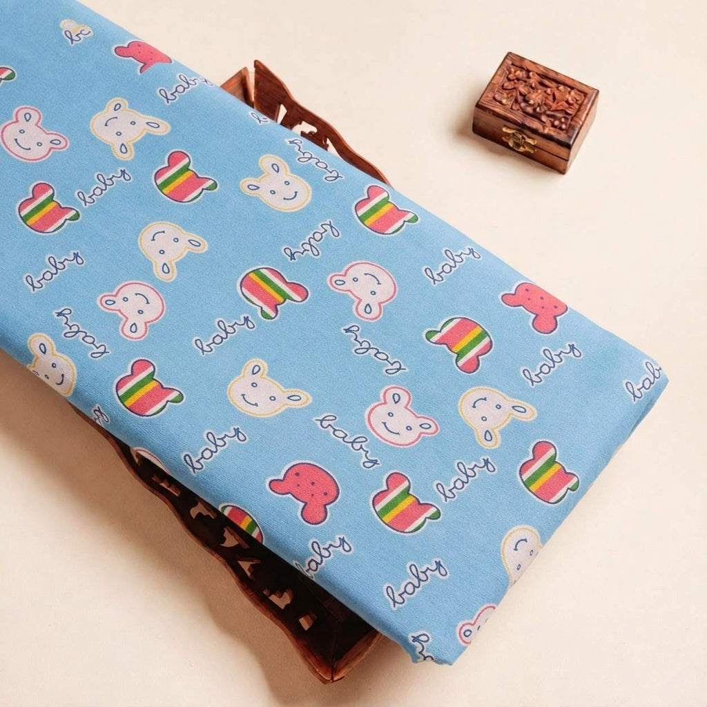Blue Printed Cotton Fabric - EB6363 - EB6363 - tray_3