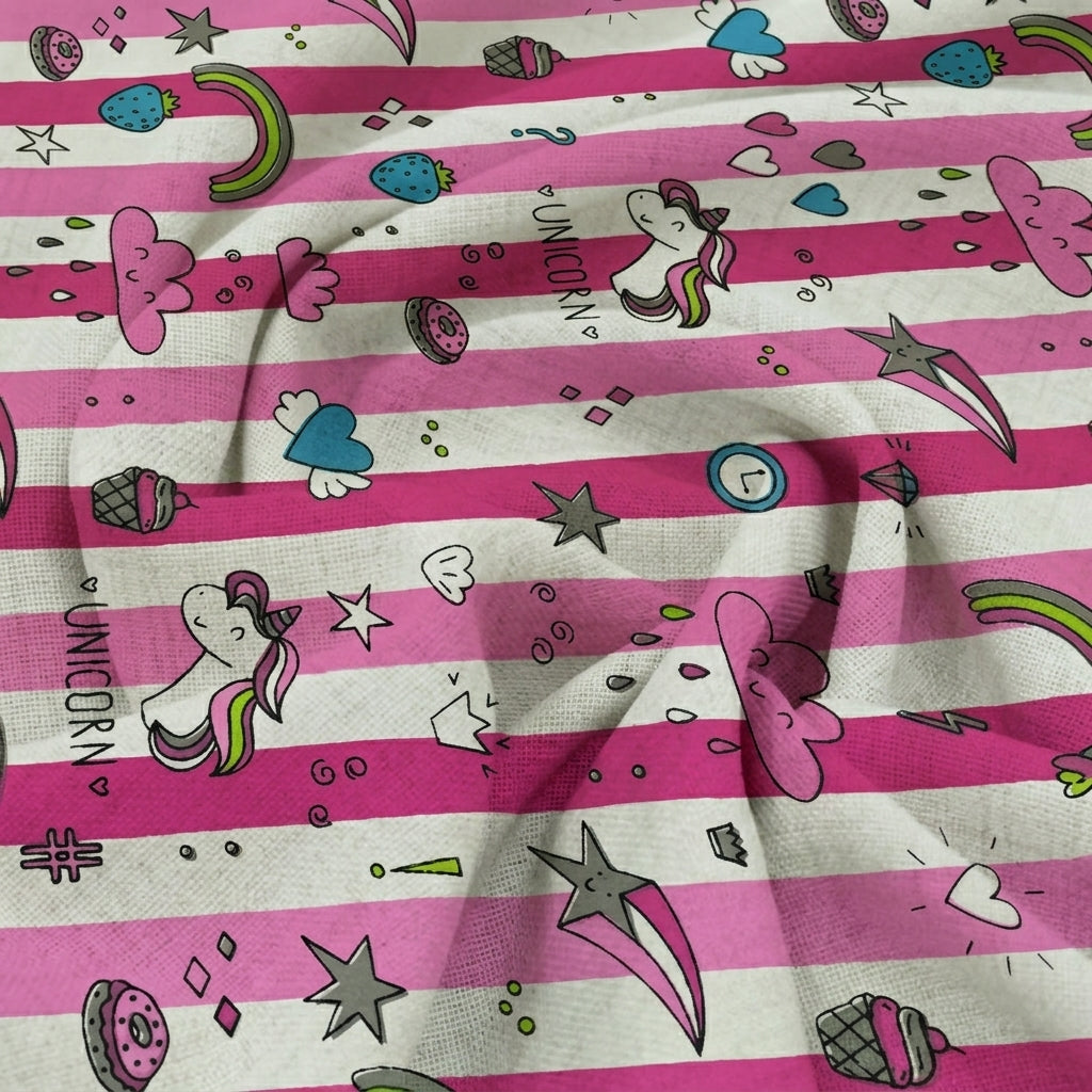 Swirled Printed Pink Printed Cotton Fabric