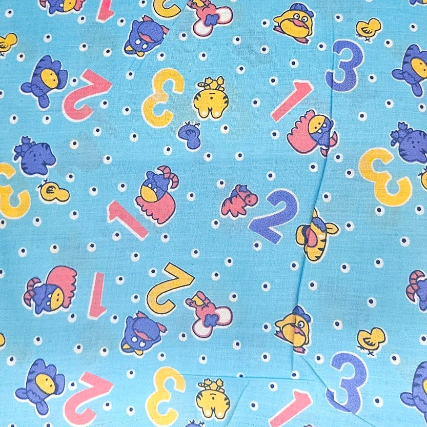 Blue Printed Cotton Fabric - EB6384 - EB6384 - Flat fabric