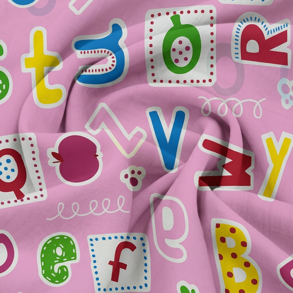 Swirled Printed Pink Printed Cotton Fabric