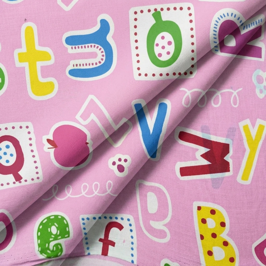 Folded Printed Pink Printed Cotton Fabric