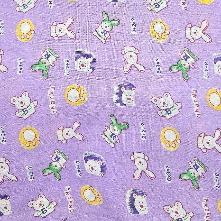 Purple Printed Cotton Fabric - EB6397 - EB6397 - Flat fabric