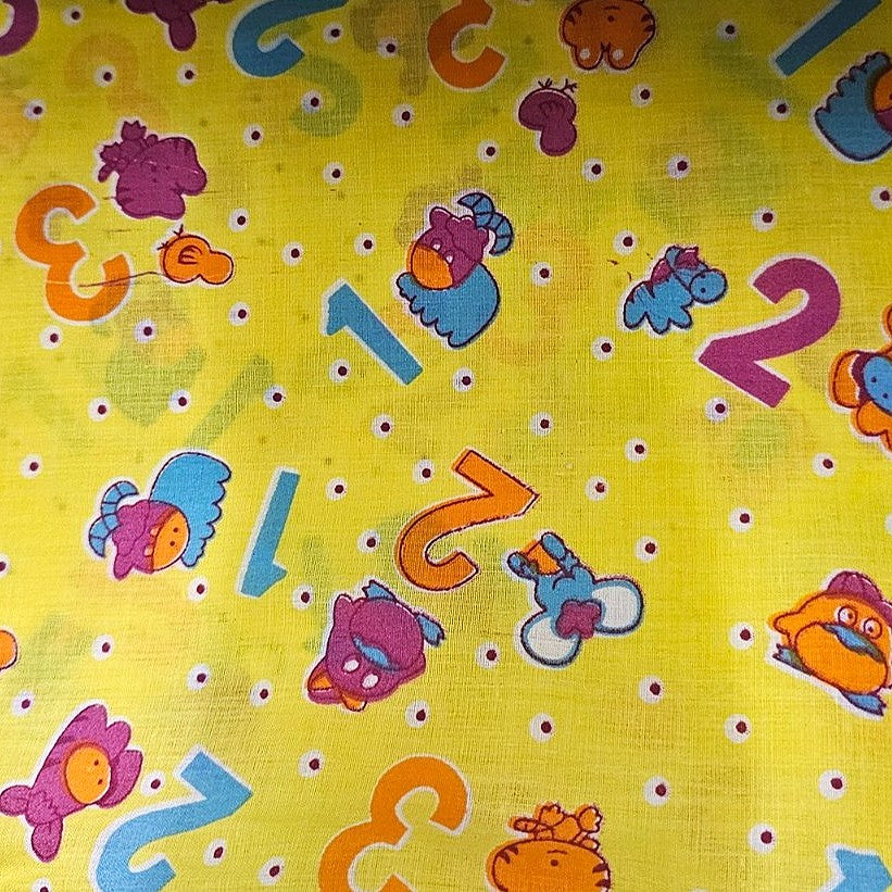 Yellow Printed Cotton Fabric - EB6399 - EB6399 - Flat fabric