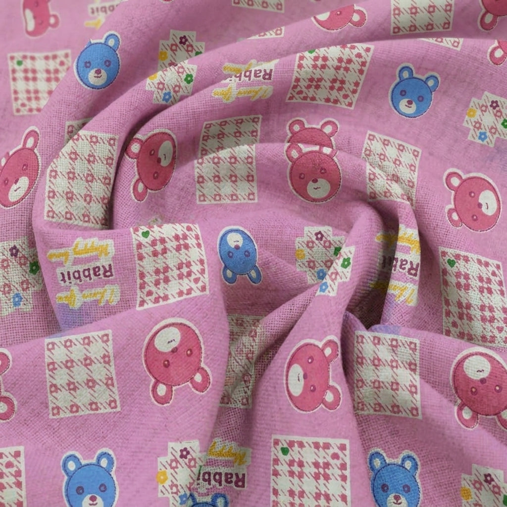 Swirled Printed Pink Printed Cotton Fabric