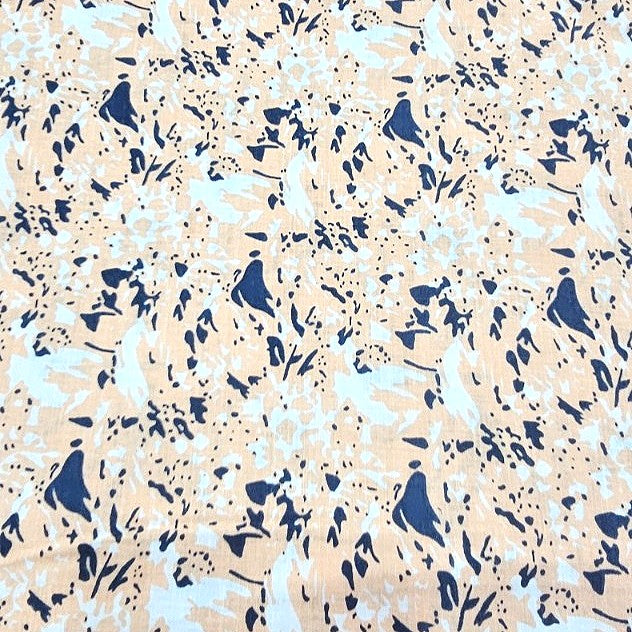 Peach Abstract Cotton Fabric - EB6422 - EB6422 - Flat fabric