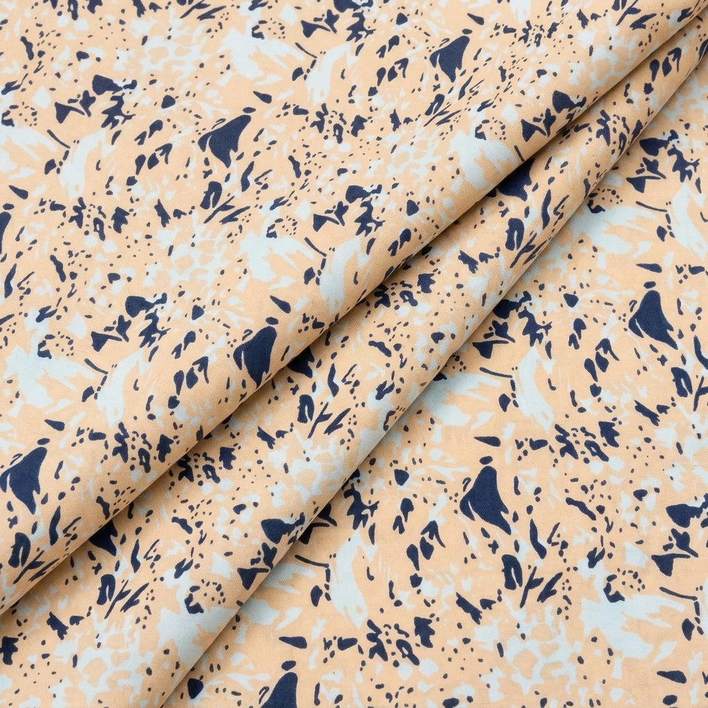 Folded Abstract Peach Abstract Cotton Fabric