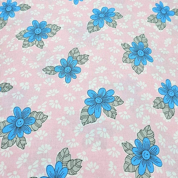 Pink Floral Cotton Fabric - EB6470 - EB6470 - Flat fabric