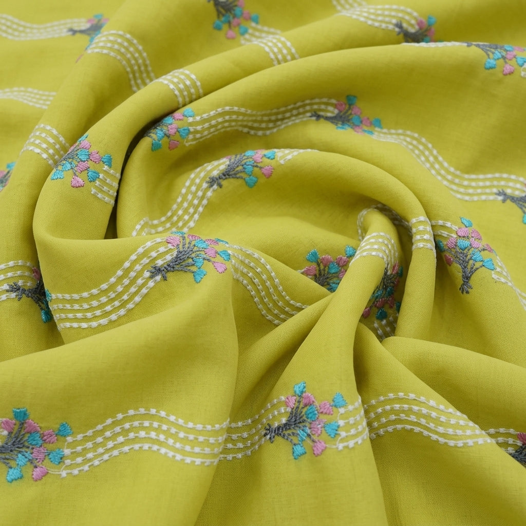 Embroidery Cotton Fabric - EB6636 - Swirl