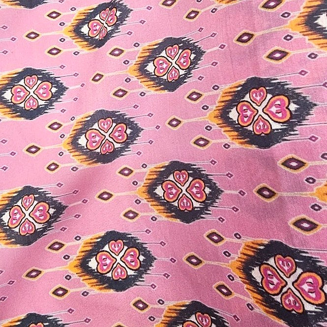 Pink Abstract Muslin Fabric - EB7200 - EB7200 - Flat fabric
