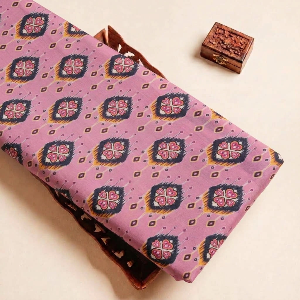 Folded Pink Abstract Muslin Fabric Highlighting and Texture