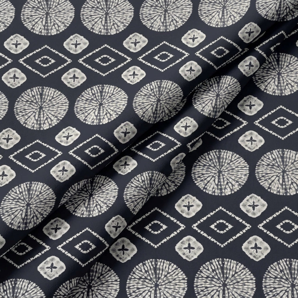 Folded Diamond Black Diamond Crepe Fabric