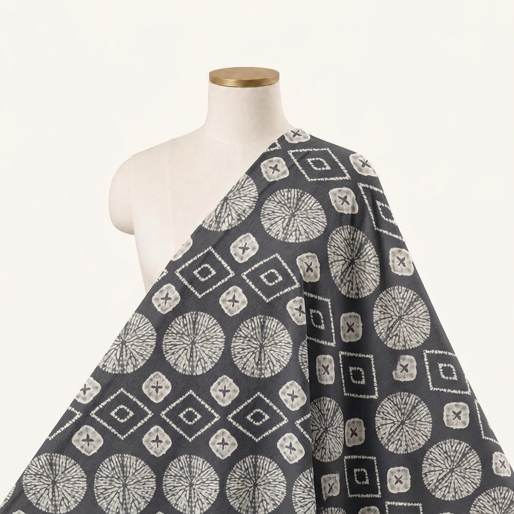 Diamond Black Diamond Crepe Fabric Draped as a saree