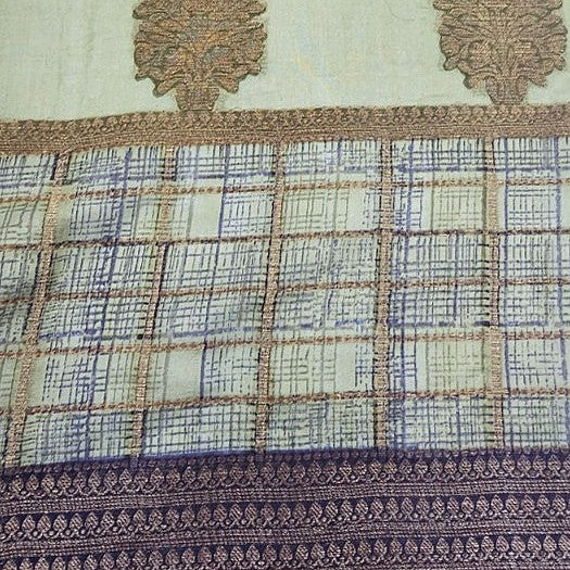Block Print Chanderi Fabric - EB8537 - Flat fabric