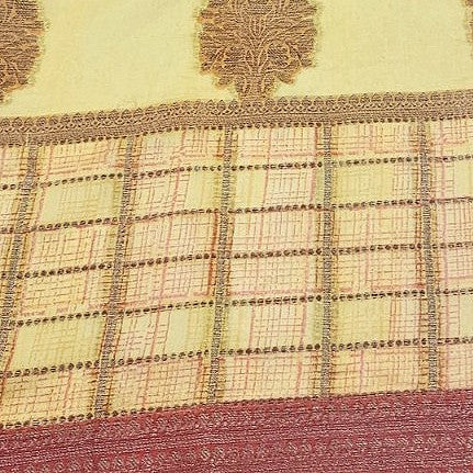 Block Print Chanderi Fabric - EB8542 - Flat fabric