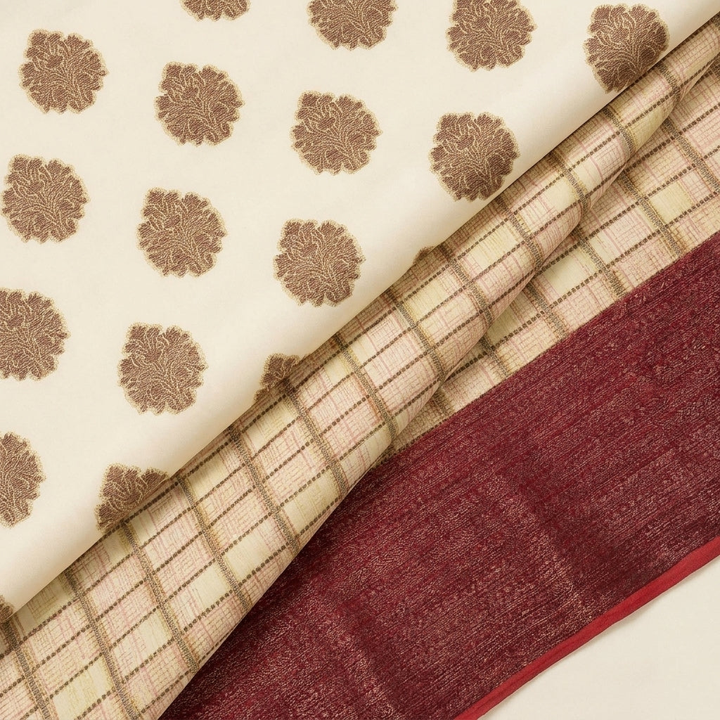Folded Block Print Yellow Block Print Chanderi Fabric