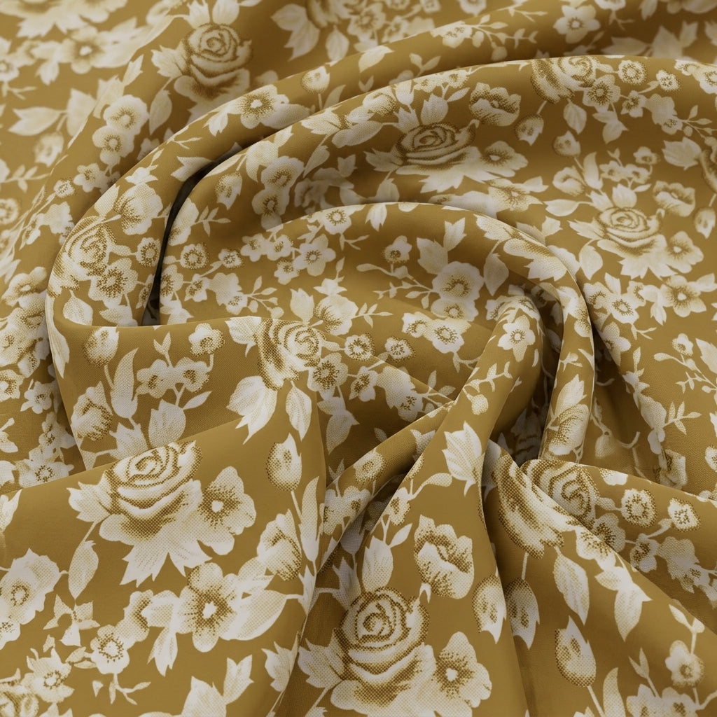 Floral Cotton Fabric - EB9163 - Swirl