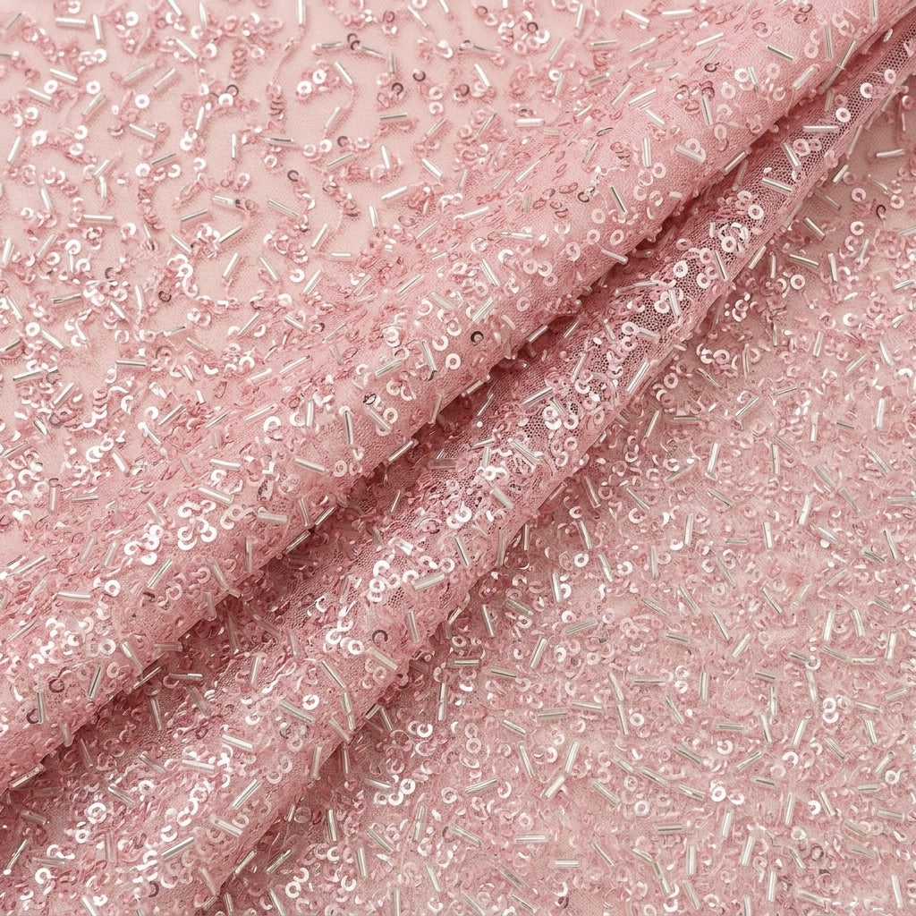 Pink Embroidery Georgette Fabric - EB9596