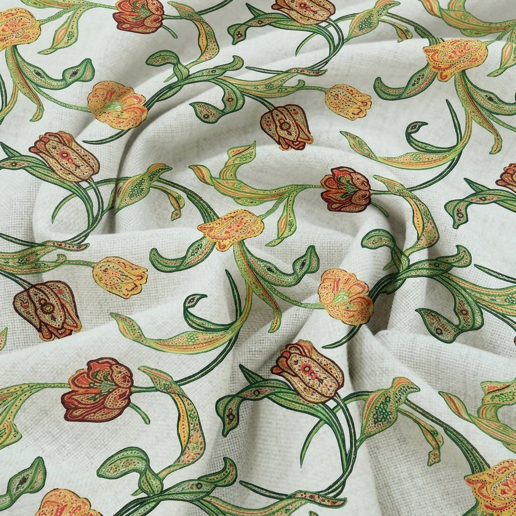 Swirled Cream Cream Cream Georgette Fabric