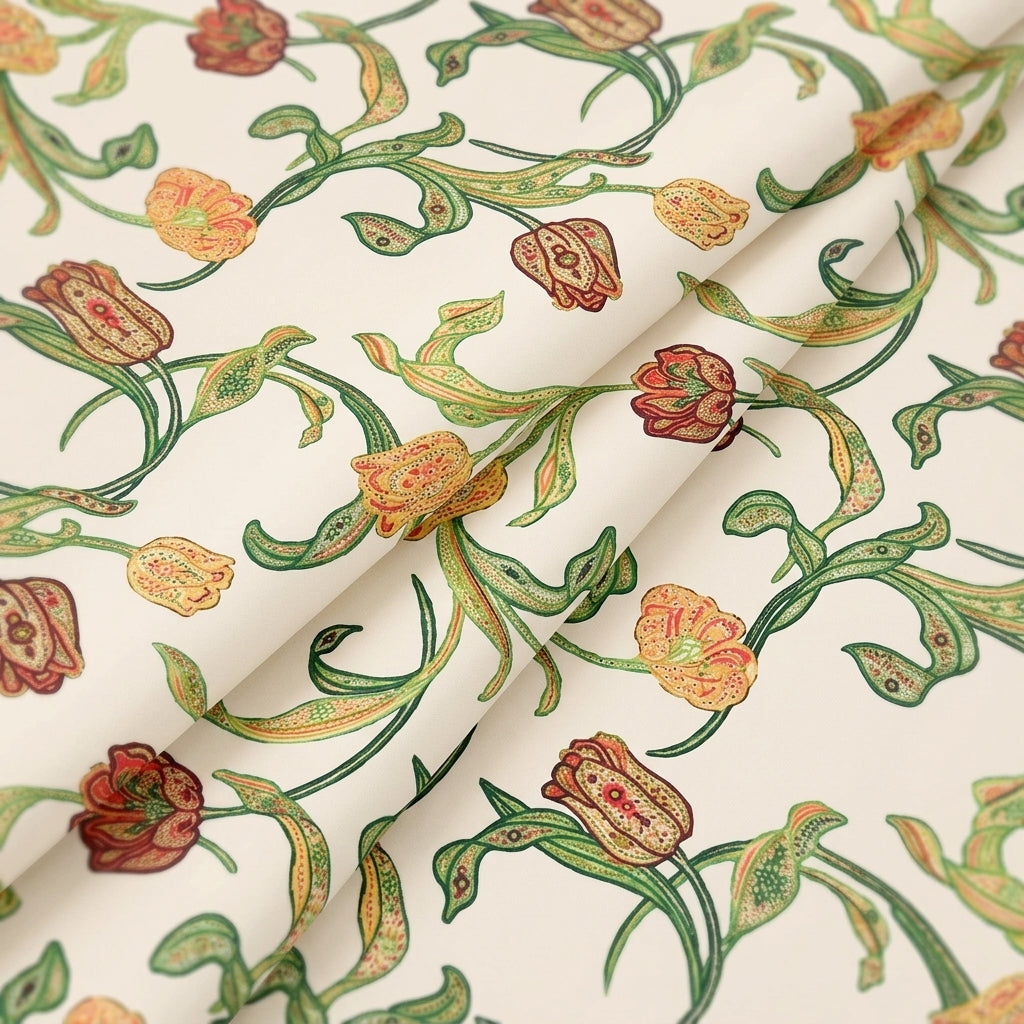 Folded Cream Cream Cream Georgette Fabric