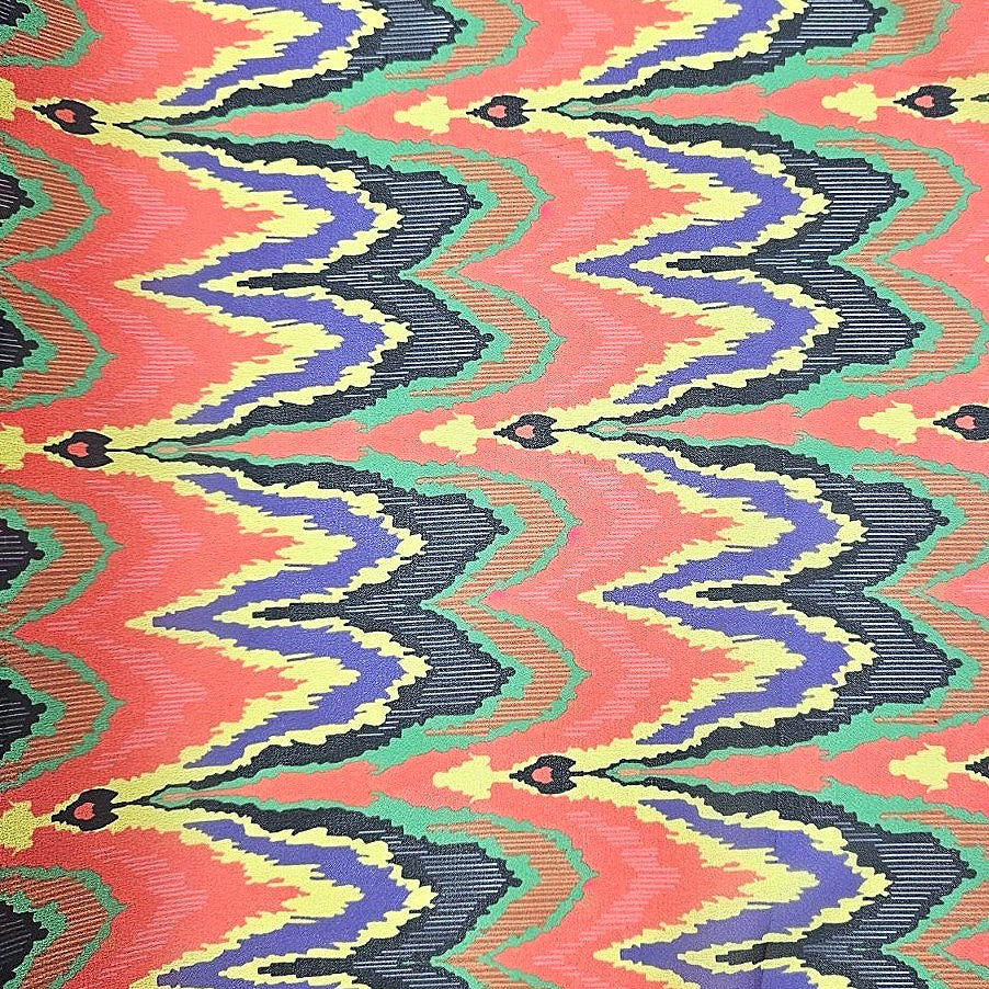 Orange Abstract Georgette Fabric - EB9663 - EB9663 - Flat fabric
