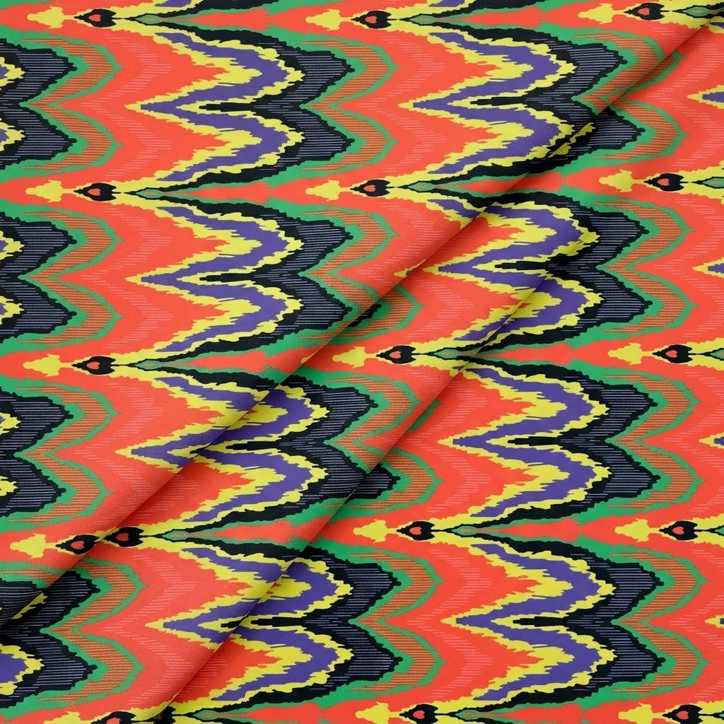 Folded Abstract Orange Abstract Georgette Fabric