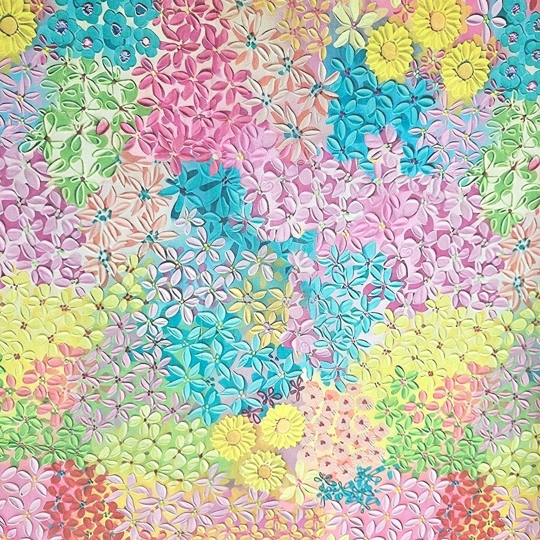 Multicolor Floral Georgette Fabric - EB9671 - EB9671 - Flat fabric