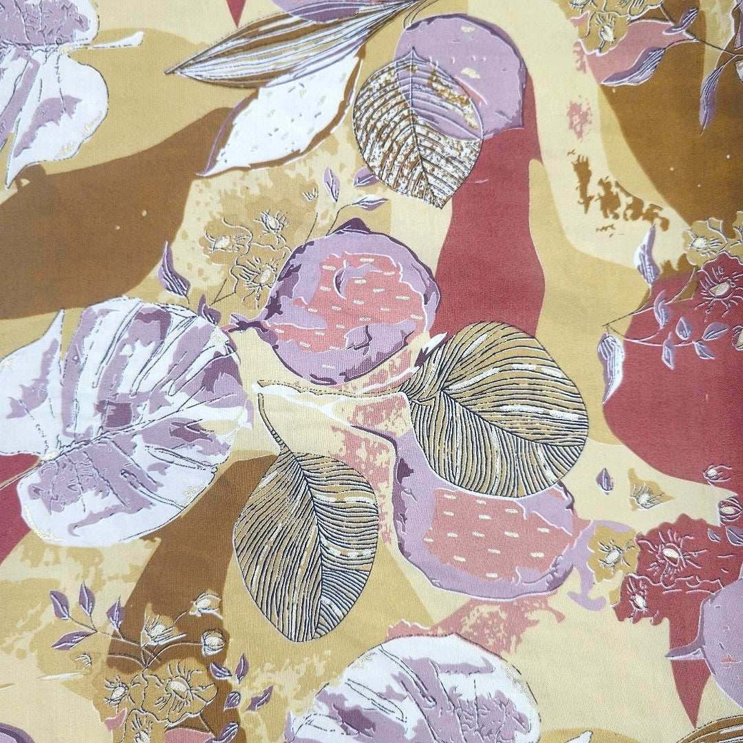 Yellow Floral Cotton Fabric - EB9891