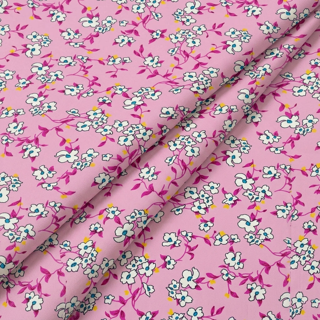 Folded Floral Pink Floral Cotton Fabric