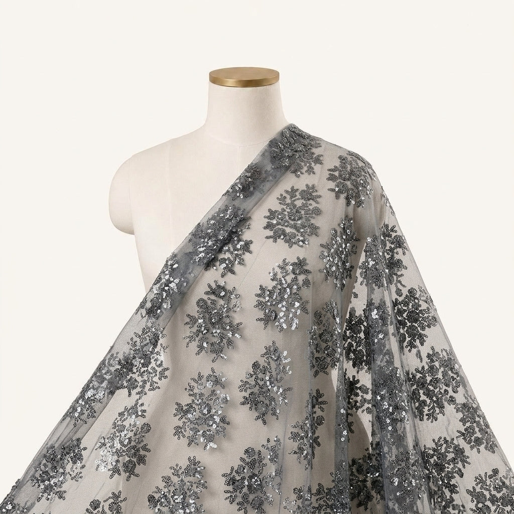 Embroidery Net Fabric - EC10874 - saree_drape