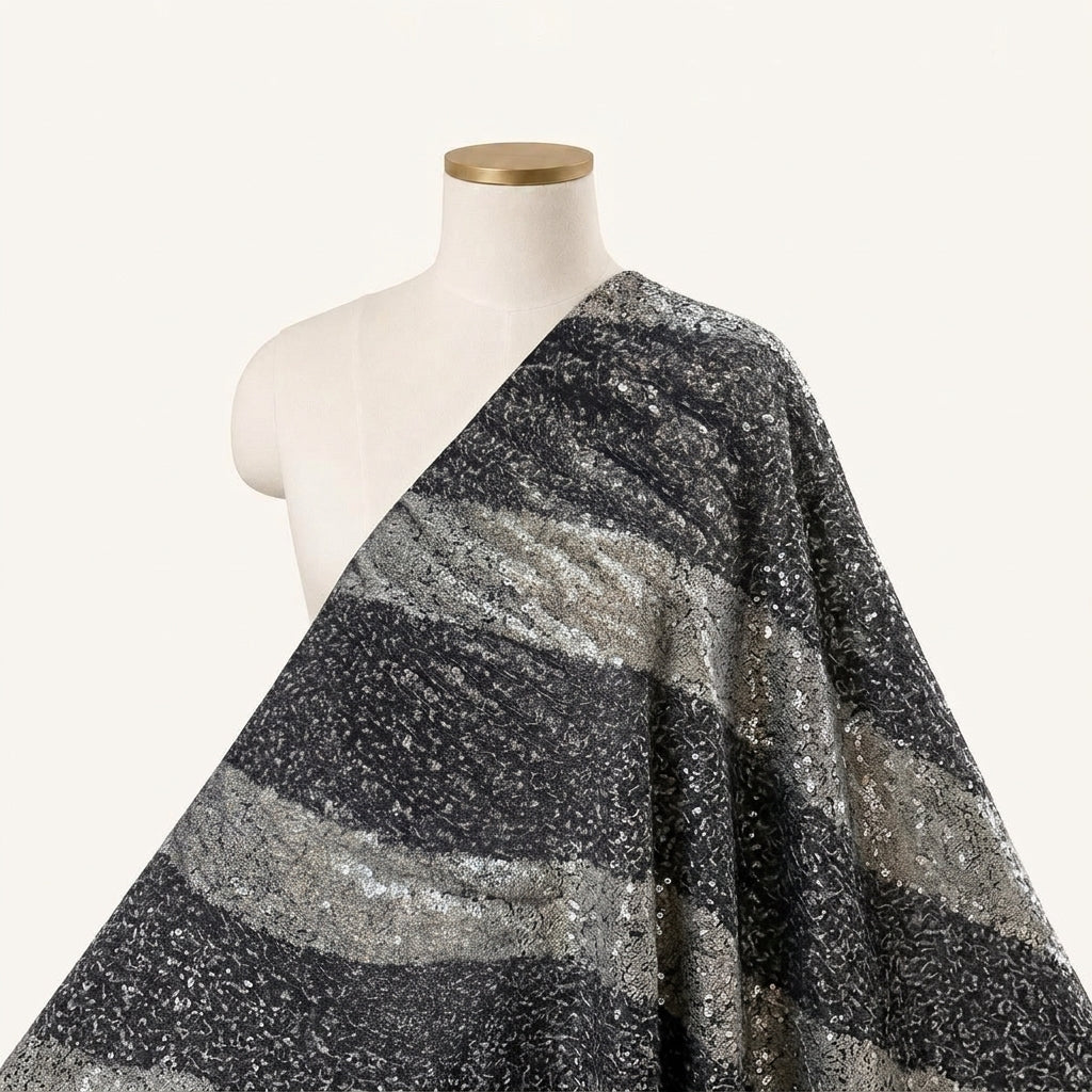 Embroidery Black Embroidery Net Fabric Draped as a saree