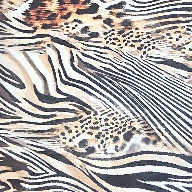 Yellow Animal Print Georgette Fabric - EC11385 - EC11385 - Flat fabric