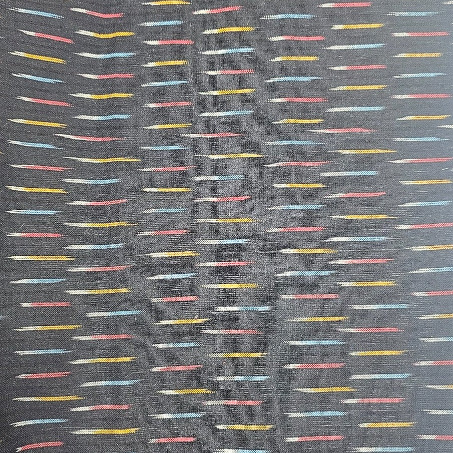 Black Ikat Cotton Fabric - EC11823