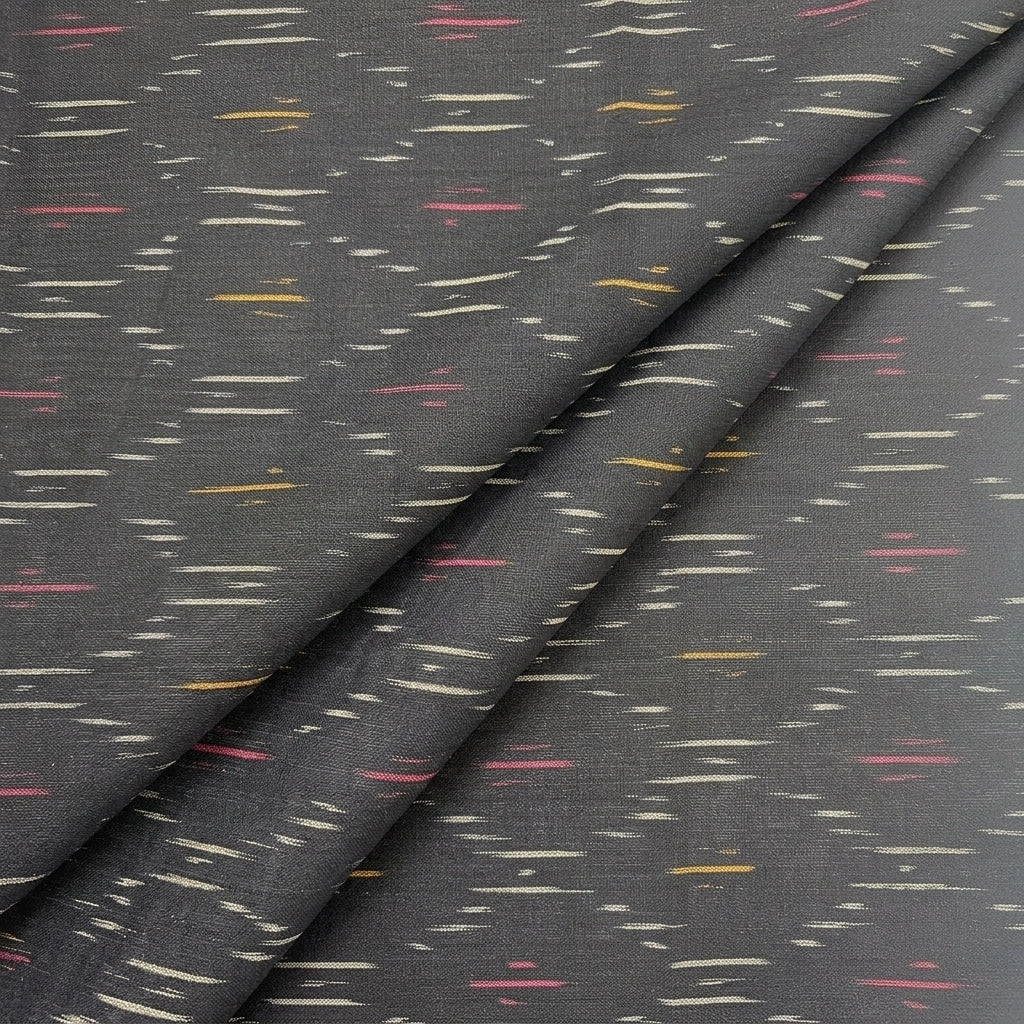 Folded Ikat Black Ikat Cotton Fabric